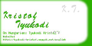 kristof tyukodi business card